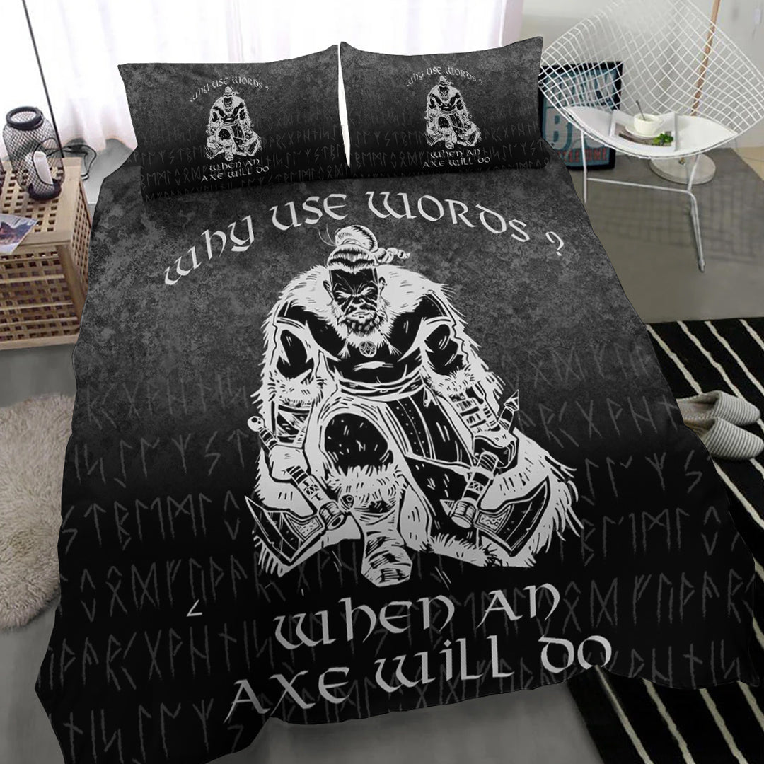 Viking Bedding Set Why Use Words? When An Axe Will Do Bedding Set RLT12 - Wonder Print Shop