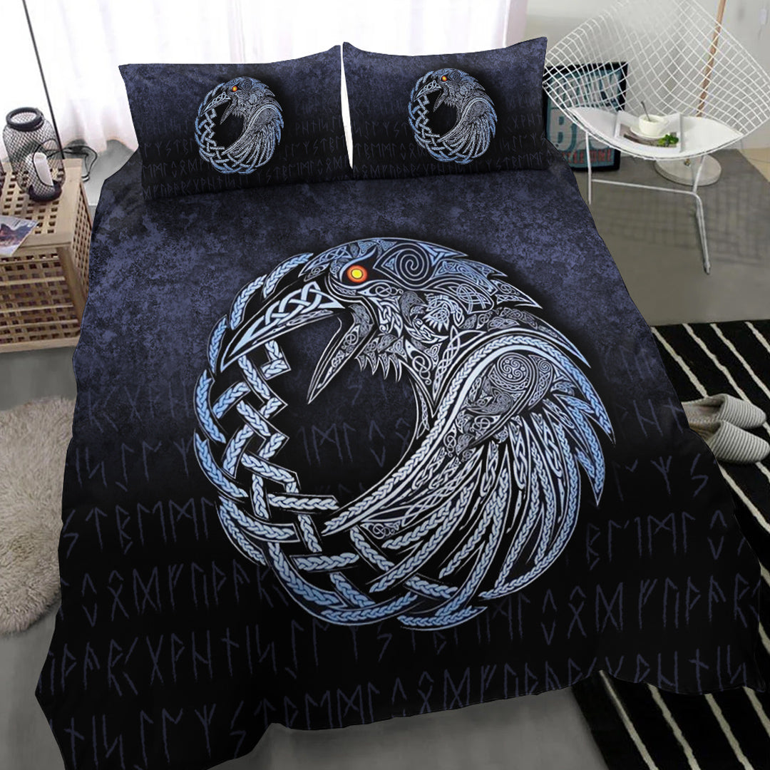 Viking Bedding Set Vikings Raven Special Blue Version Bedding Set RLT12 - Wonder Print Shop