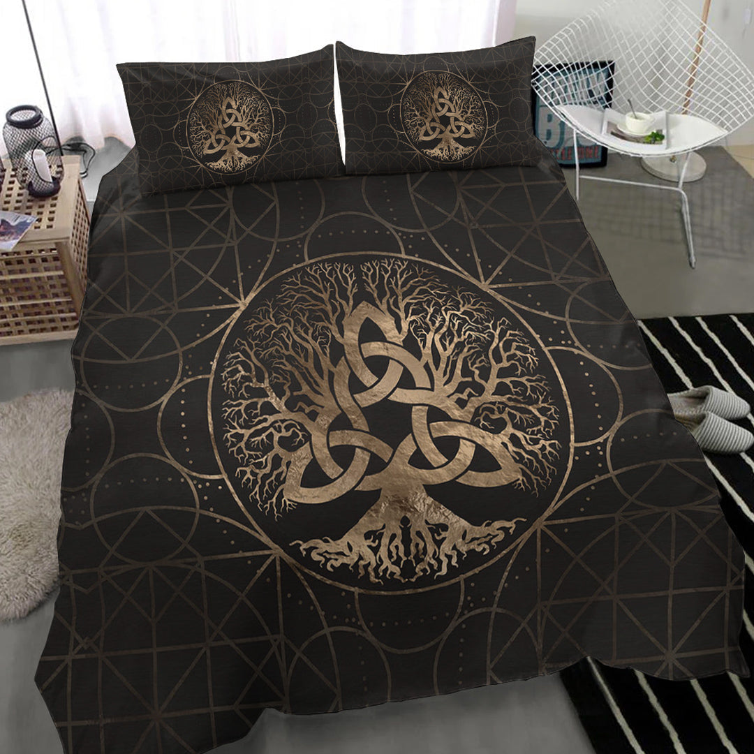 Viking Bedding Set Tree Of Life Yggdrasil with Triquetra Bedding Set RLT12 - Wonder Print Shop