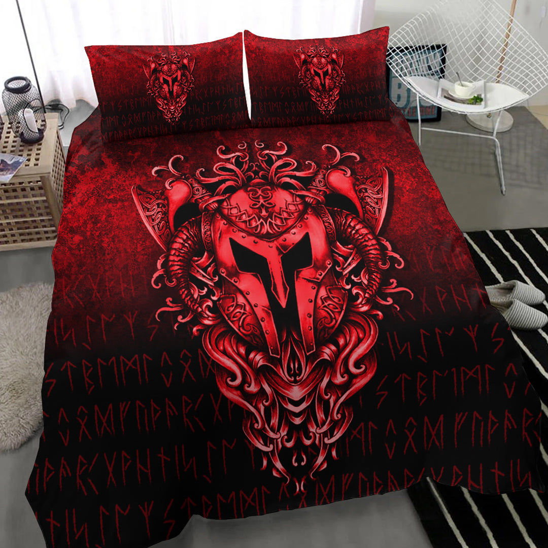 Viking Bedding Set The Armor Of Viking Red Version Bedding Set RLT12 - Wonder Print Shop