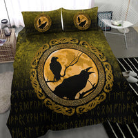 Viking Bedding Set Vikings Huginn Muninn Odin Ravens Gold Version Bedding Set RLT12 - Wonder Print Shop