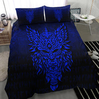 Viking Bedding Set Odin The Allfather Asgard God and Chief Of Aesir Blue Version Bedding Set RLT12 - Wonder Print Shop