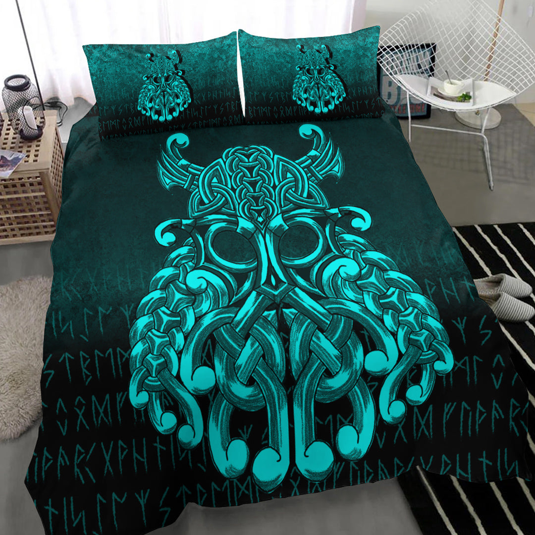 Viking Bedding Set Vikings Odin Valhalla Cyan Version Bedding Set RLT12 - Wonder Print Shop