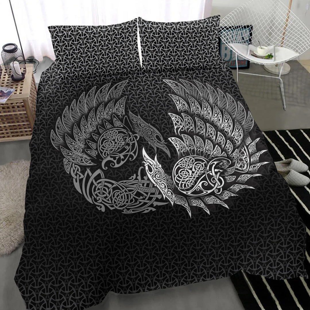 Viking Bedding Set Ragnarok Huginn Muninn Special Version Bedding Set RLT12 - Wonder Print Shop