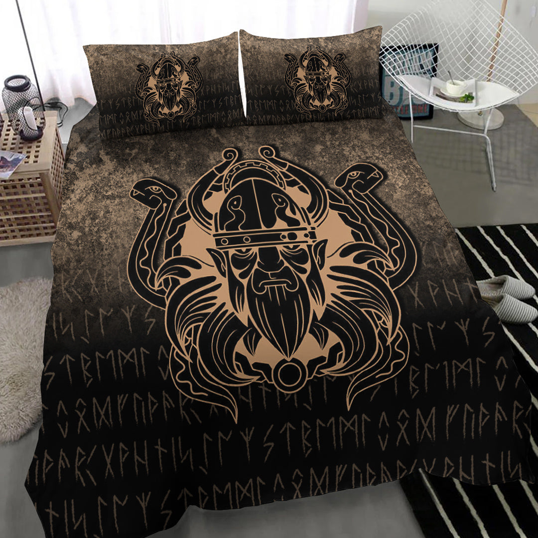 Viking Bedding Set Nordic Warrior Valhalla Norse Gold Version Bedding Set RLT12 - Wonder Print Shop