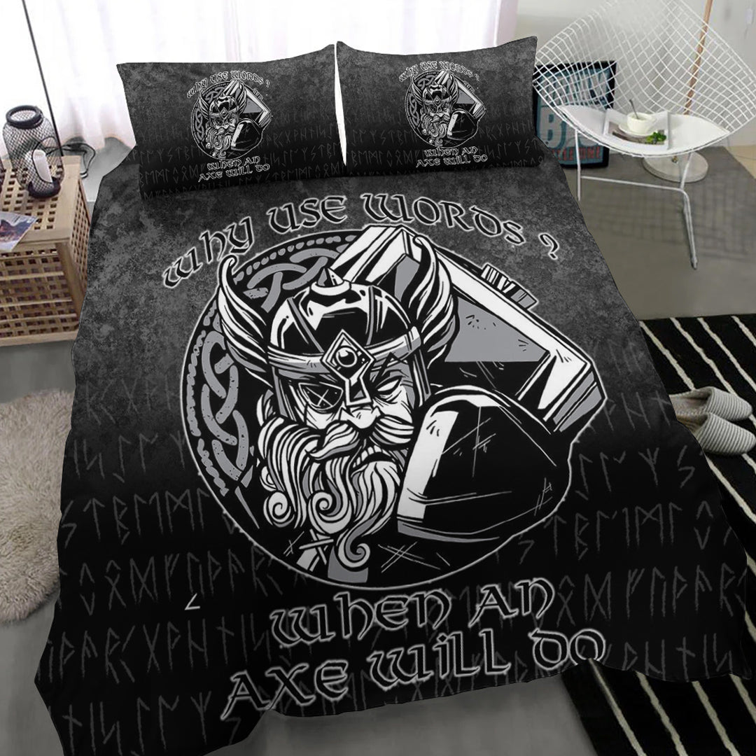 Viking Bedding Set Why Use Words? When An Axe Will Do Bedding Set RLT12 - Wonder Print Shop