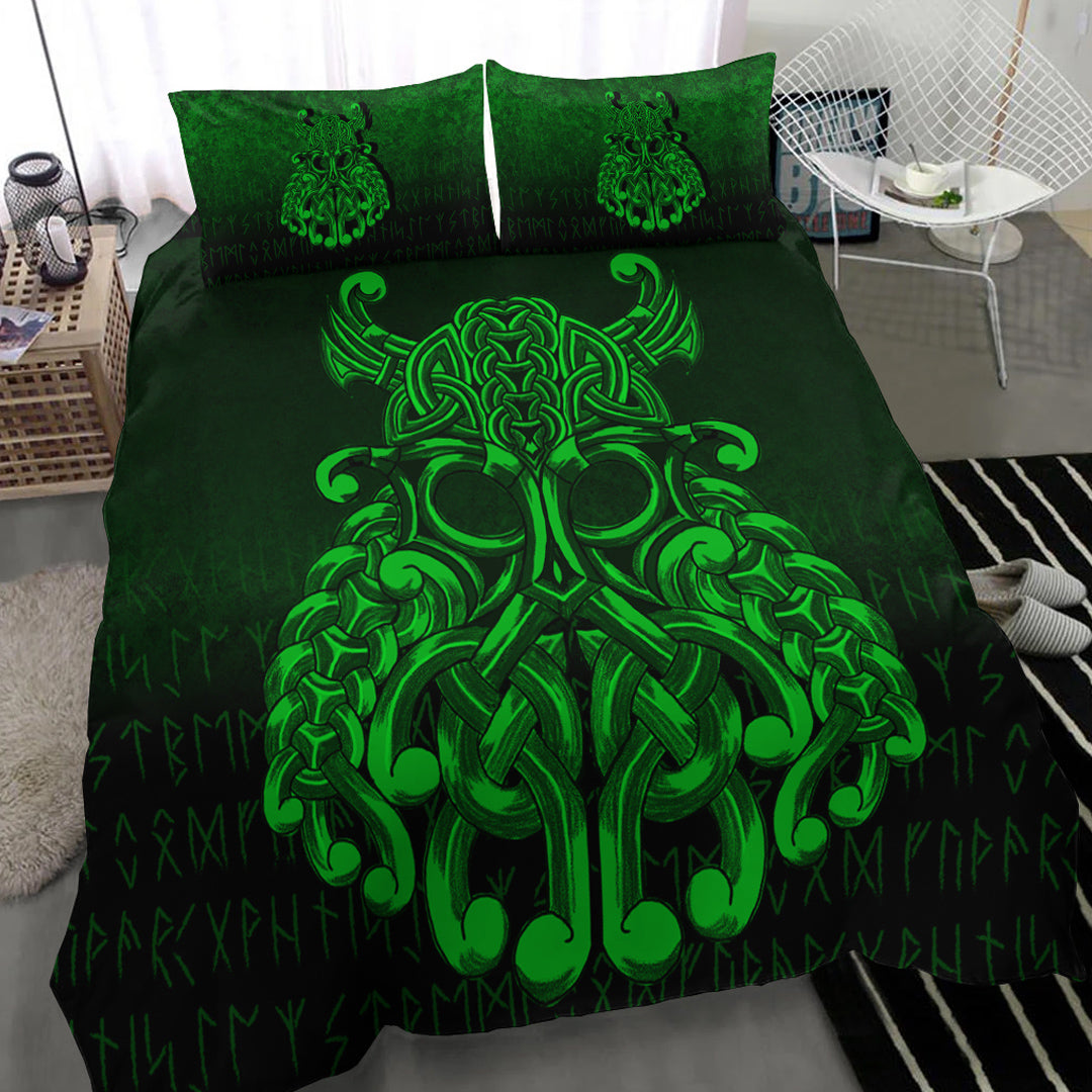 Viking Bedding Set Vikings Odin Valhalla Green Version Bedding Set RLT12 - Wonder Print Shop