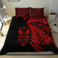 New Zealand Haka Rugby Maori Bedding Set Silver Fern Vibes Red LT8 - Wonder Print Shop