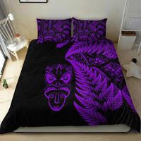 New Zealand Haka Rugby Maori Bedding Set Silver Fern Vibes Purple LT8 - Wonder Print Shop