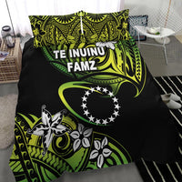 TE INUINU FAMZ Cook Islands Rugby Bedding Set Unique Vibes Green LT8 - Wonder Print Shop