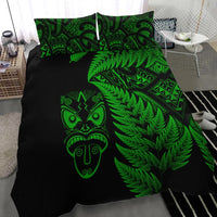 New Zealand Haka Rugby Maori Bedding Set Silver Fern Vibes Green LT8 - Wonder Print Shop