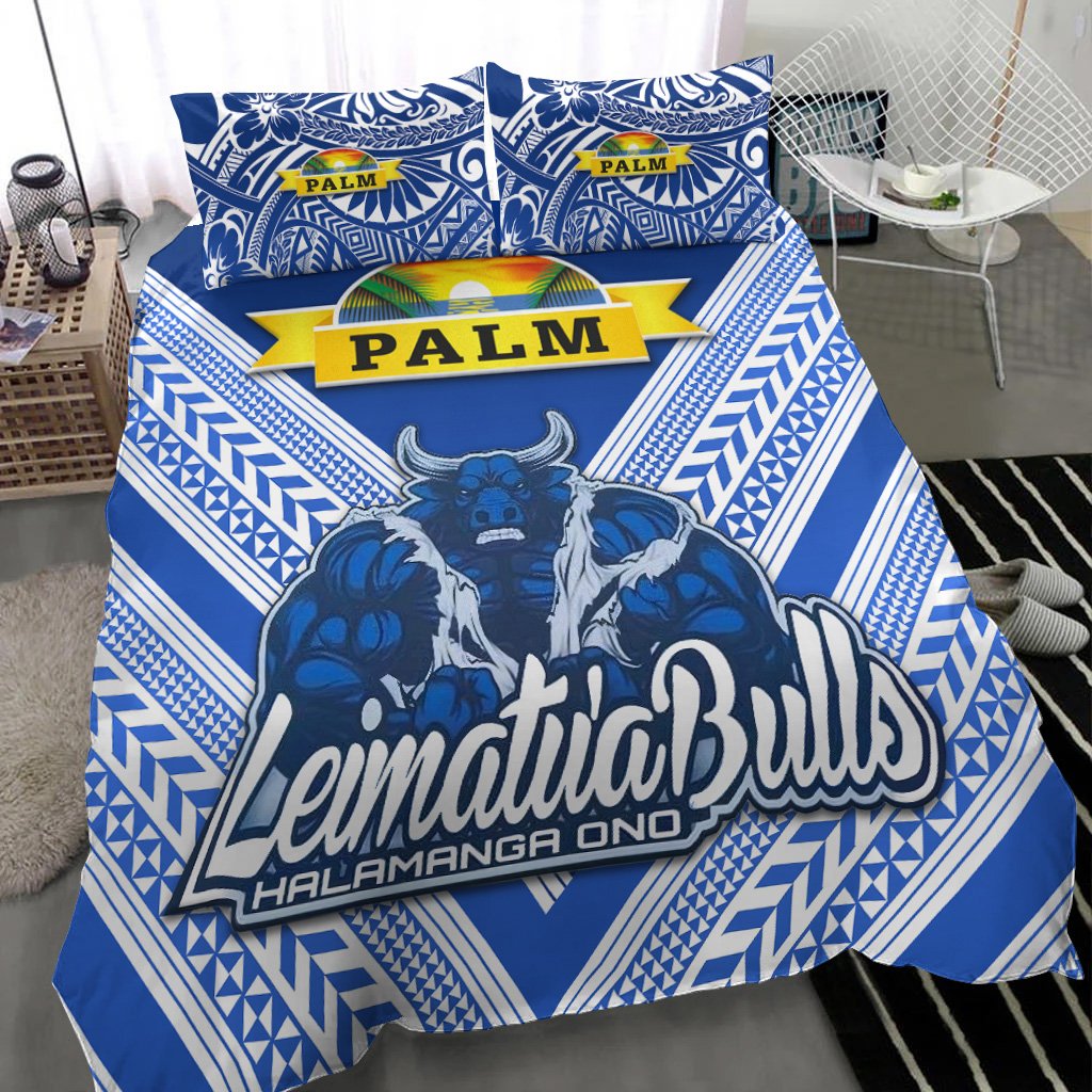 Mate Ma'a Tonga Bedding Set Leimatu'a Bulls Creative Style Blue LT8 - Wonder Print Shop