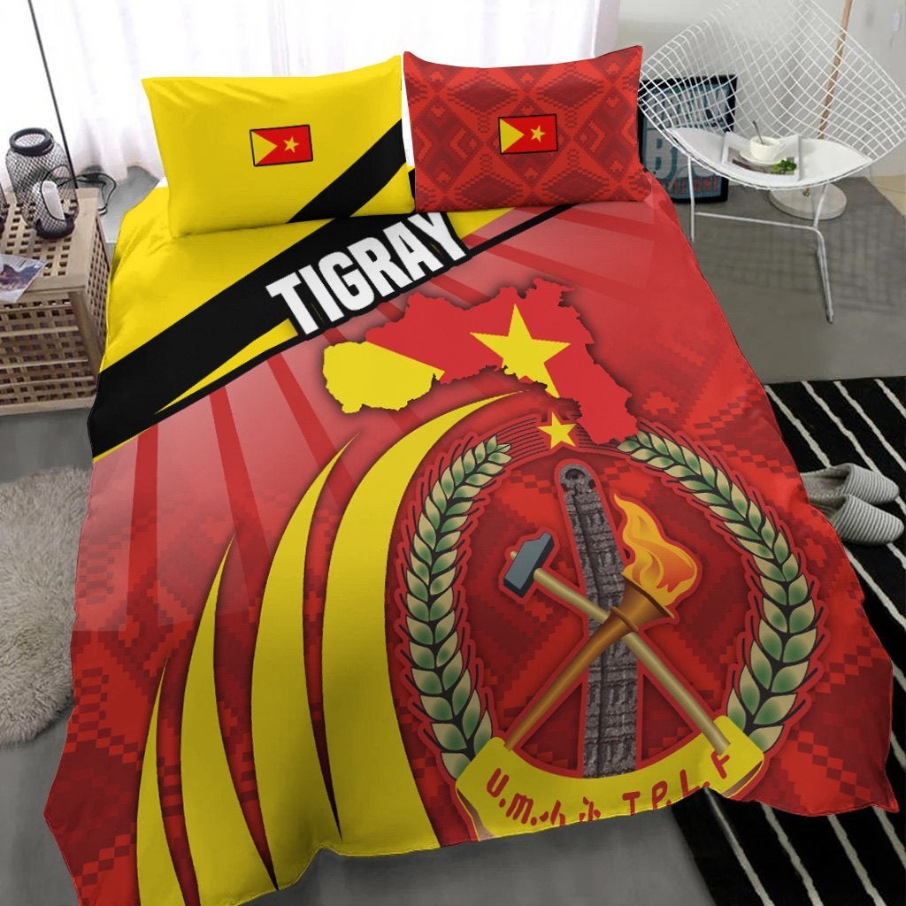 Tigray Bedding Set Coat Of Arms With Africa Pattern Special LT16 - Wonder Print Shop