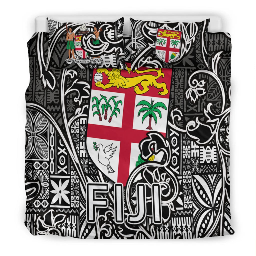 Fiji Bedding Set Tapa Patterns Black And White Style LT6 - Wonder Print Shop