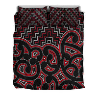 New Zealand Bedding Set Maori Graphic Tee patterns Red LT6 - Wonder Print Shop