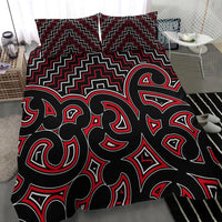 New Zealand Bedding Set Maori Graphic Tee patterns Red LT6 - Wonder Print Shop