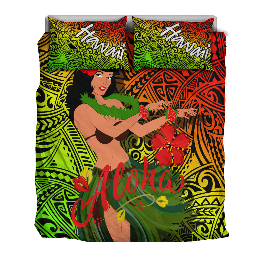 Hawaii Hula Girl Reggae Bedding Set LT2 - Wonder Print Shop