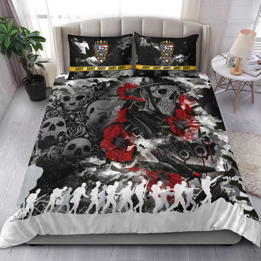 Skull Camo - U.S Army Undying Love For The Motherland Bedding Set - LT2 - Wonder Print Shop