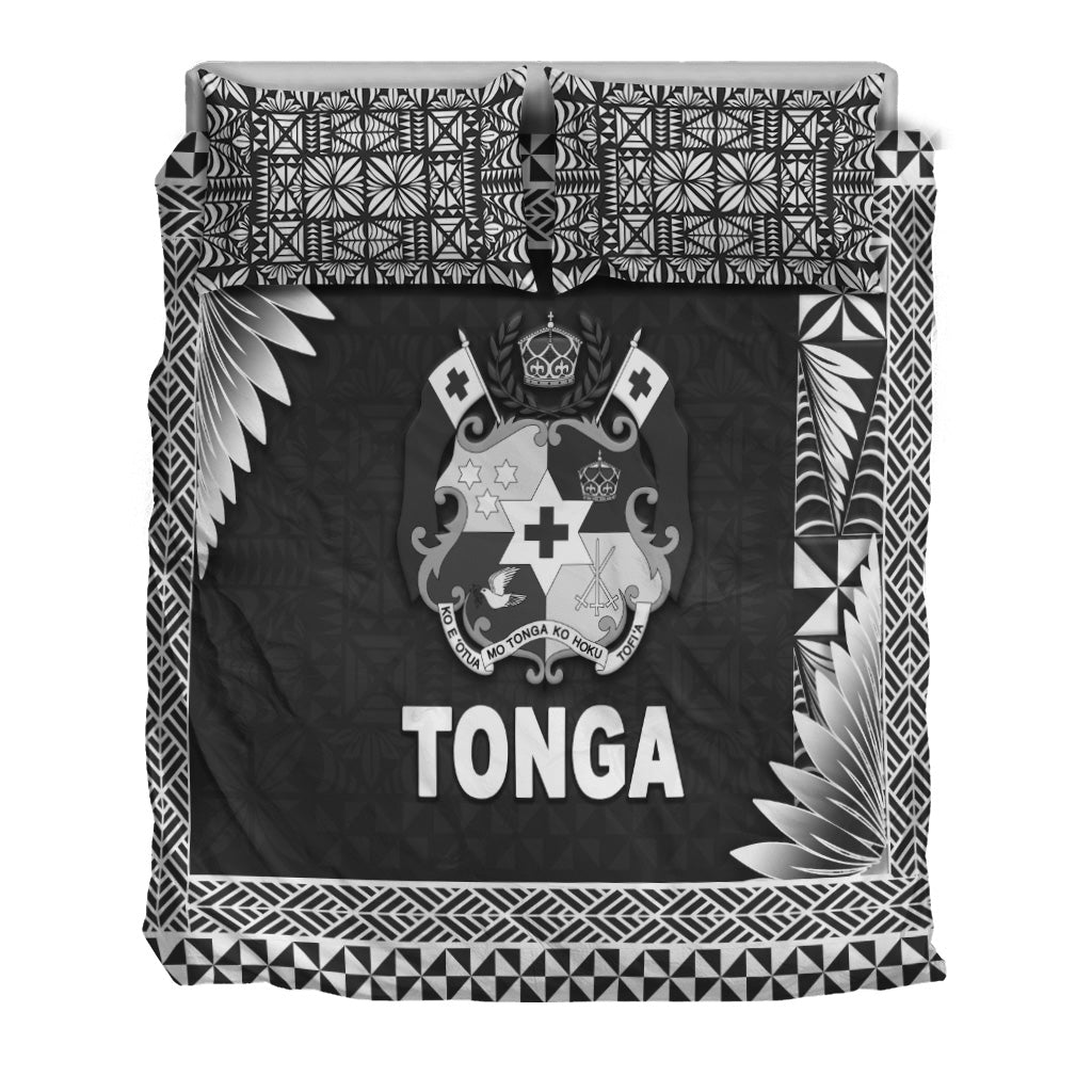 Tonga Coat Of Arms Bedding Set Simplified Version Black LT8 - Wonder Print Shop