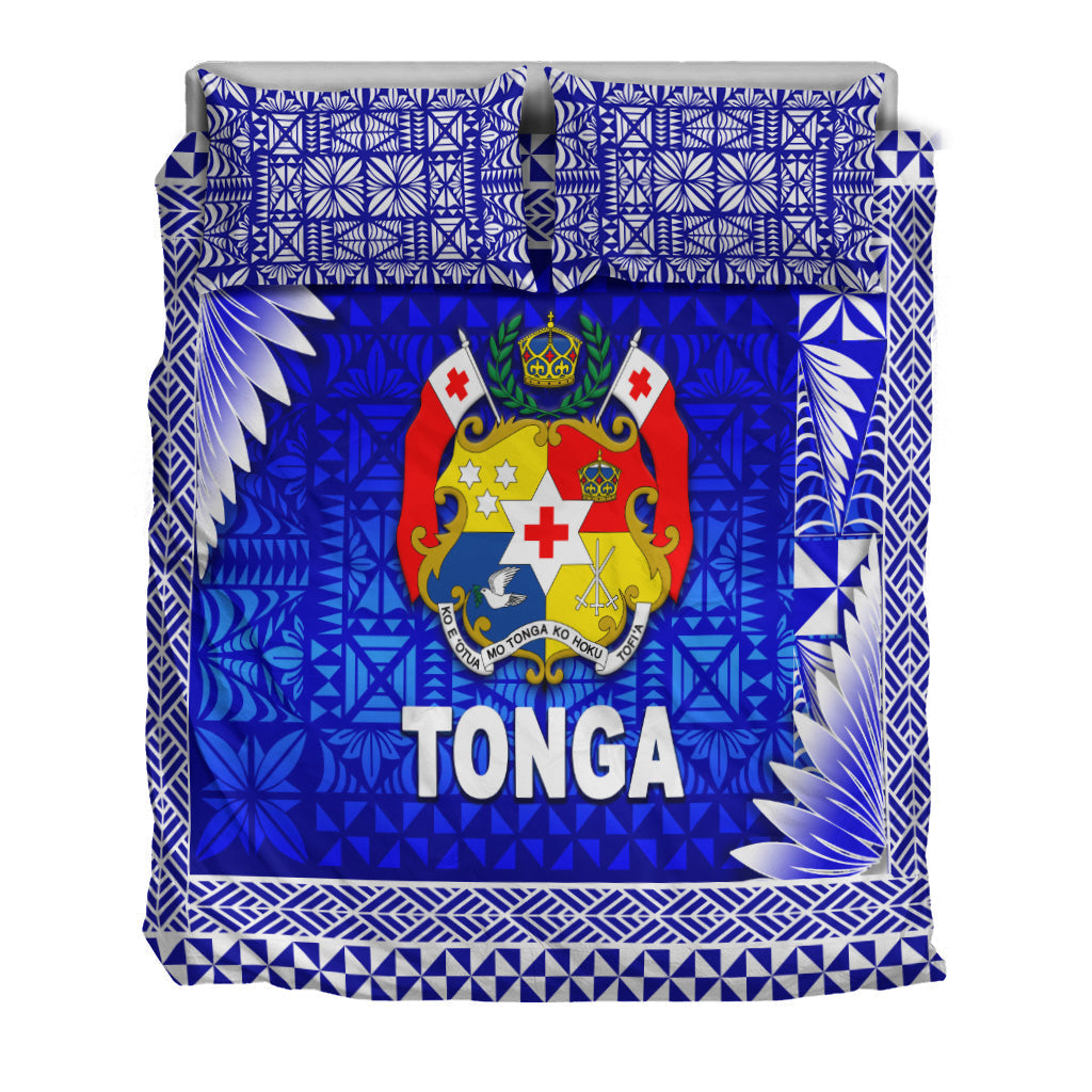 Tonga Coat Of Arms Bedding Set Simplified Version Blue LT8 - Wonder Print Shop