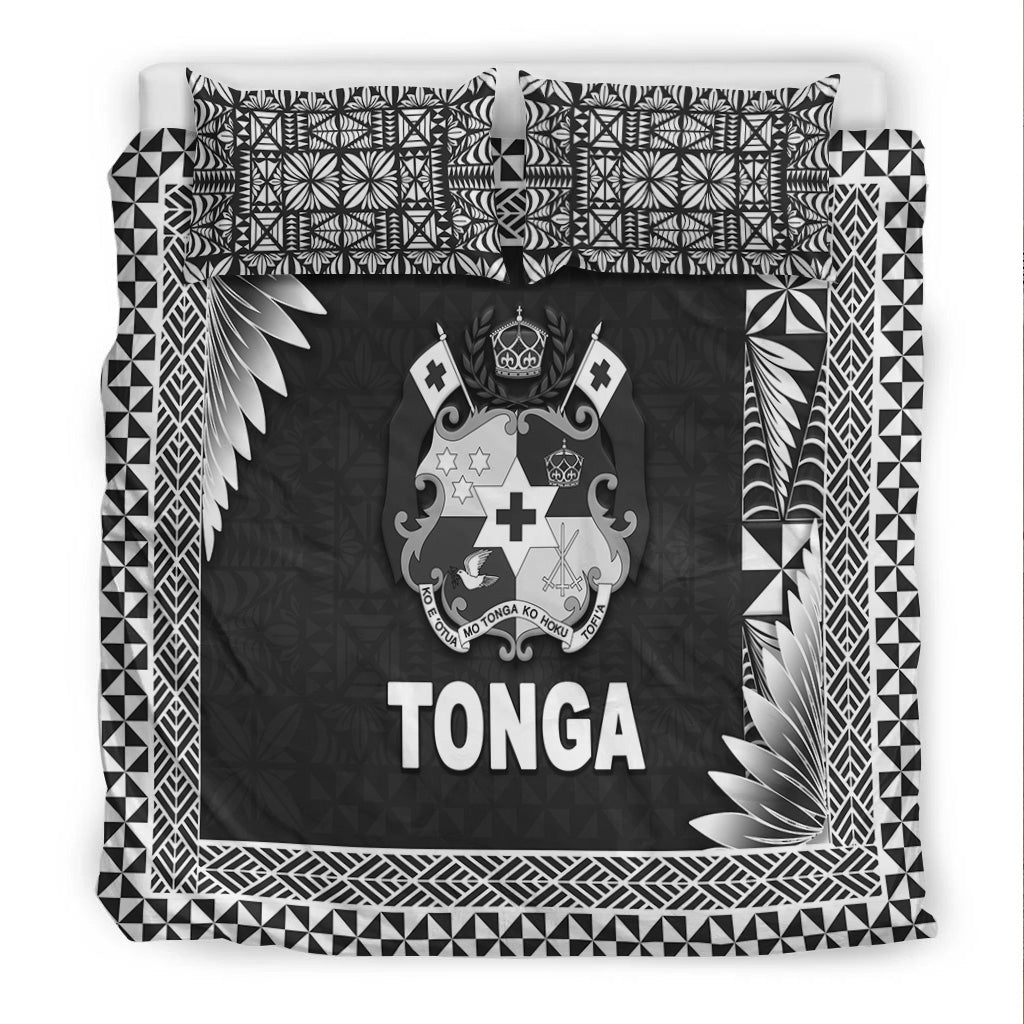 Tonga Coat Of Arms Bedding Set Simplified Version Black LT8 - Wonder Print Shop