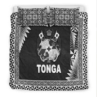 Tonga Coat Of Arms Bedding Set Simplified Version Black LT8 - Wonder Print Shop