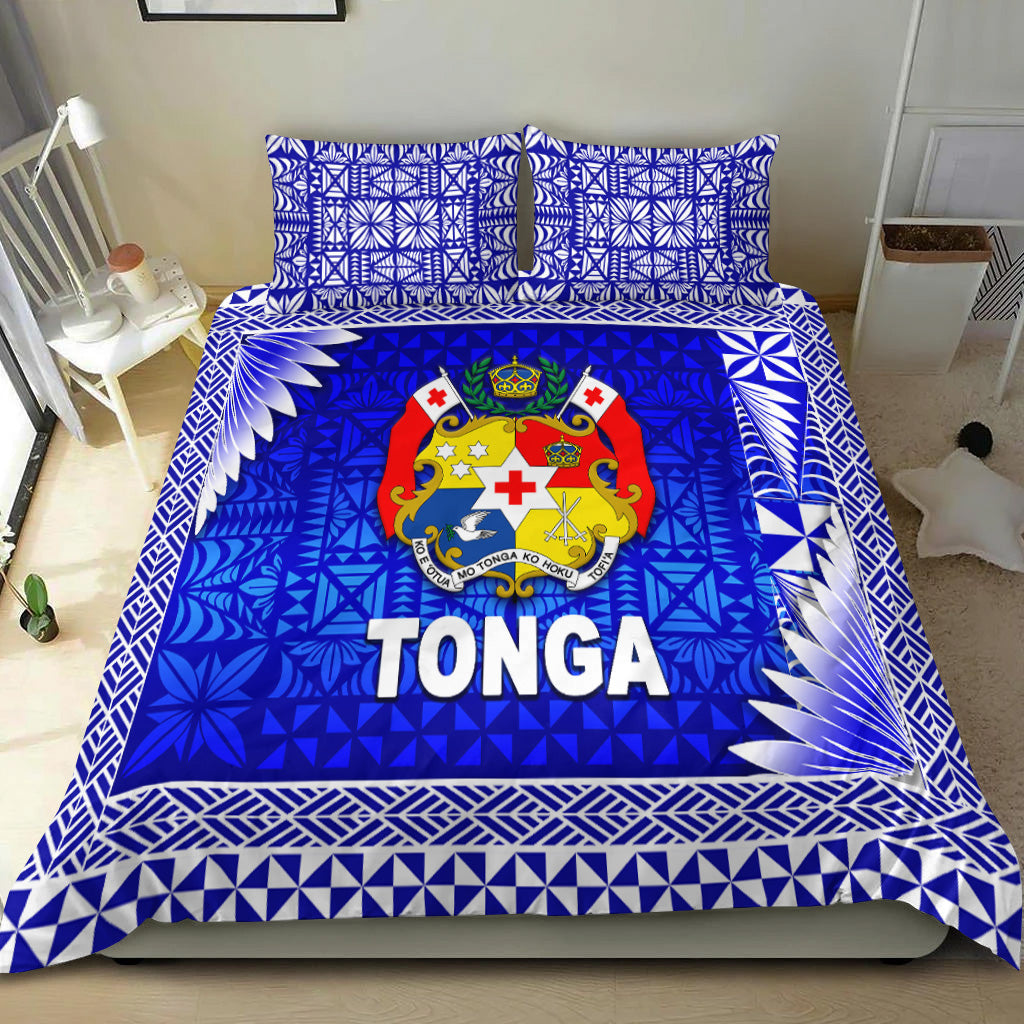 Tonga Coat Of Arms Bedding Set Simplified Version Blue LT8 - Wonder Print Shop