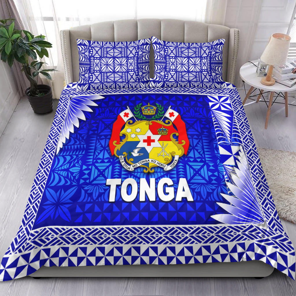 Tonga Coat Of Arms Bedding Set Simplified Version Blue LT8 - Wonder Print Shop