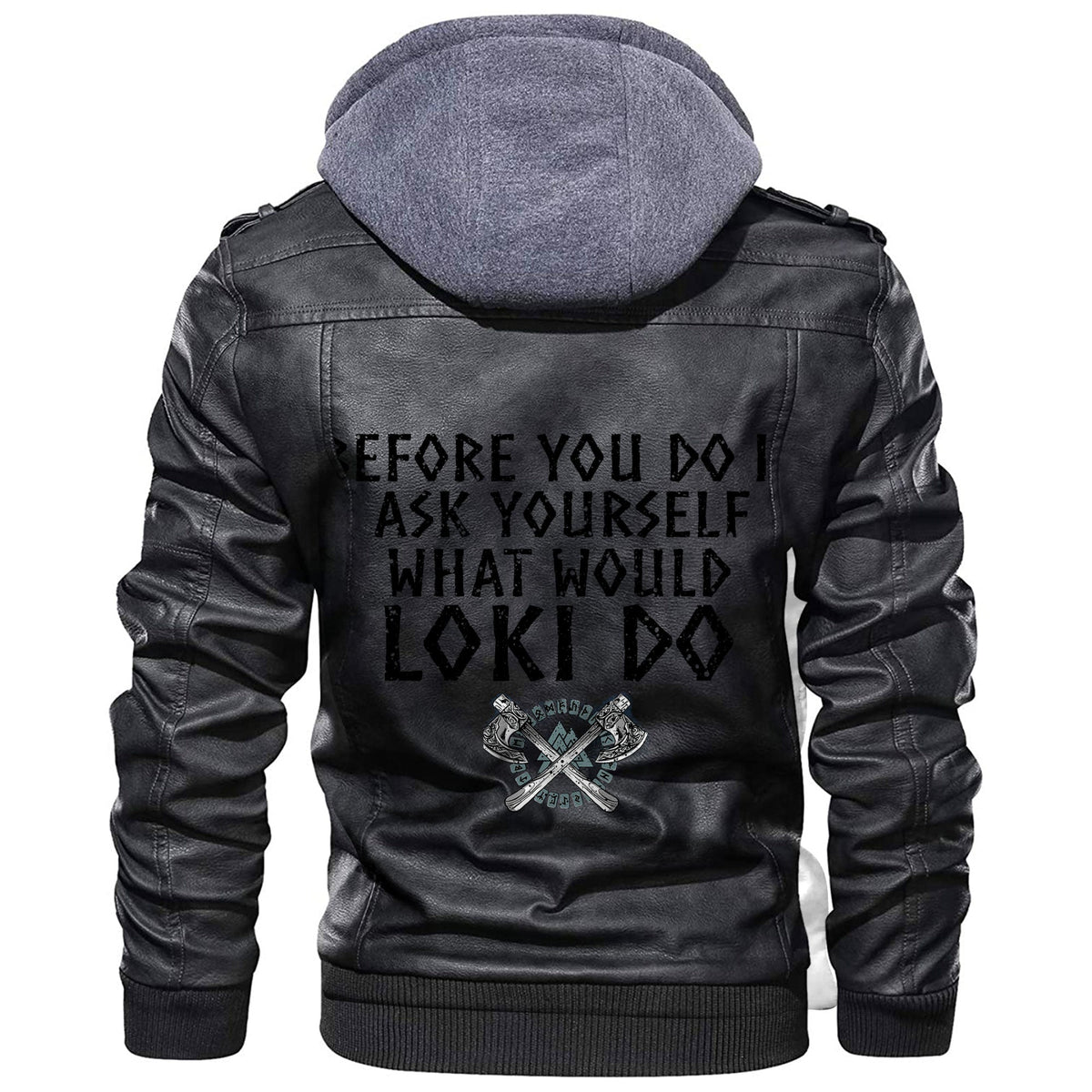 Viking Before You Do it Ask Yourself What Would Loki Do Leather Jacket RLT12 - Wonder Print Shop