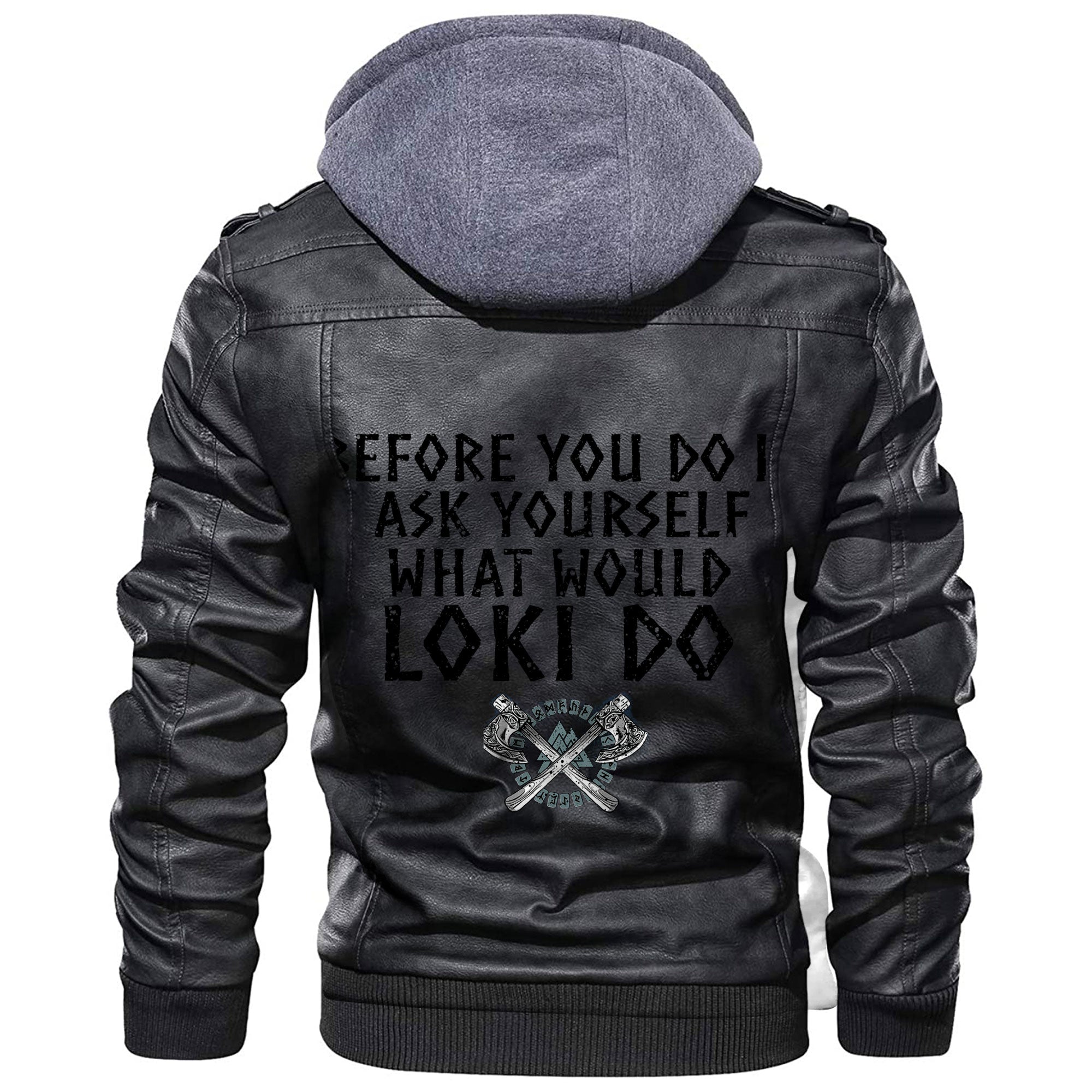 Viking Before You Do it Ask Yourself What Would Loki Do Leather Jacket RLT12 - Wonder Print Shop