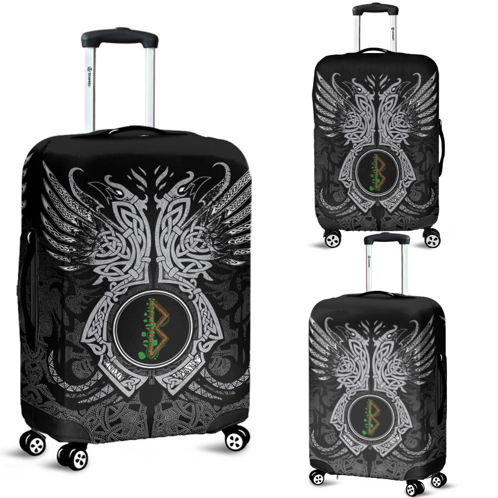Viking Luggage Cover - Berkana Rune, Raven Tattoo RLT12 - Wonder Print Shop