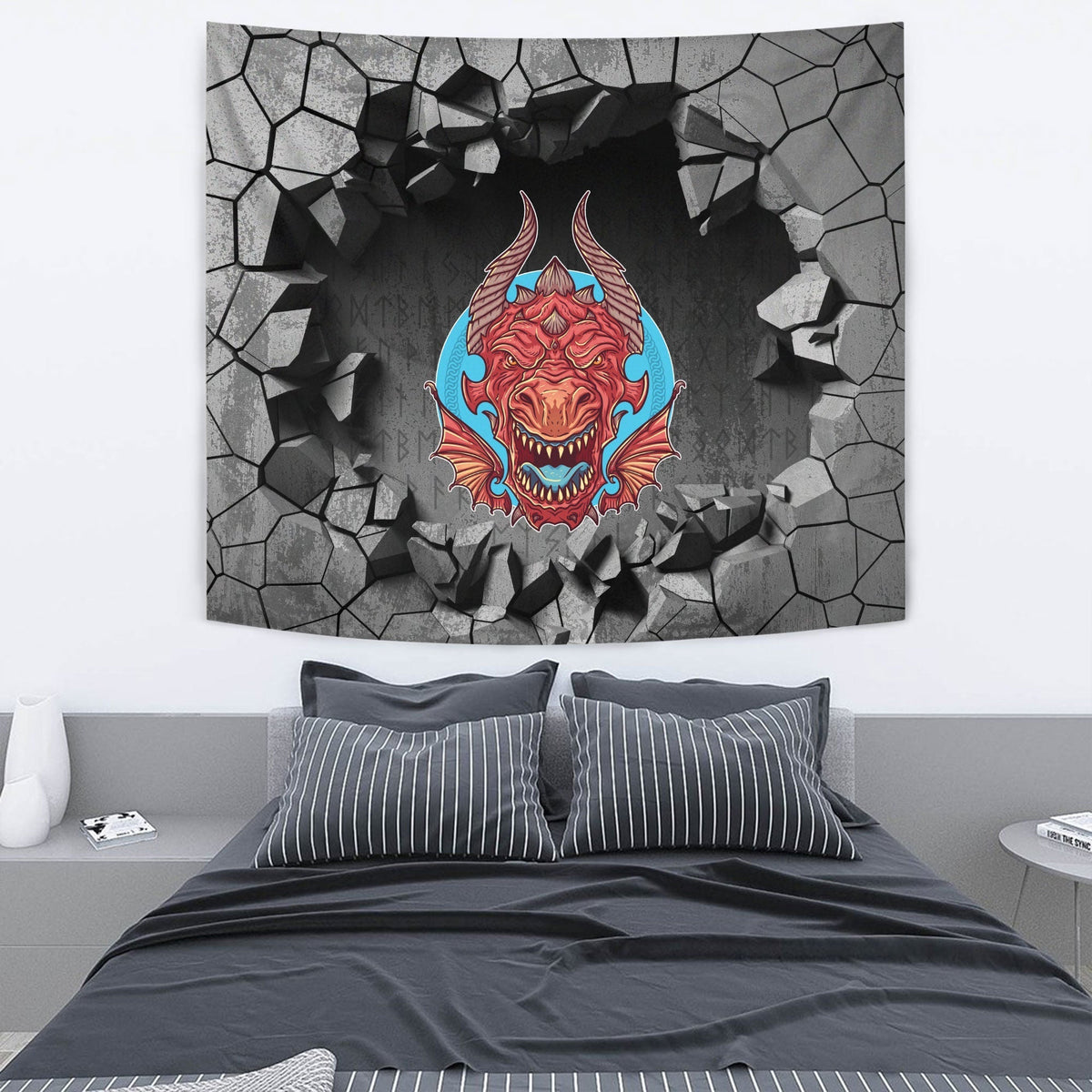 Viking Tapestry - Big Angry Red Dragon Tapestry RLT12 - Wonder Print Shop