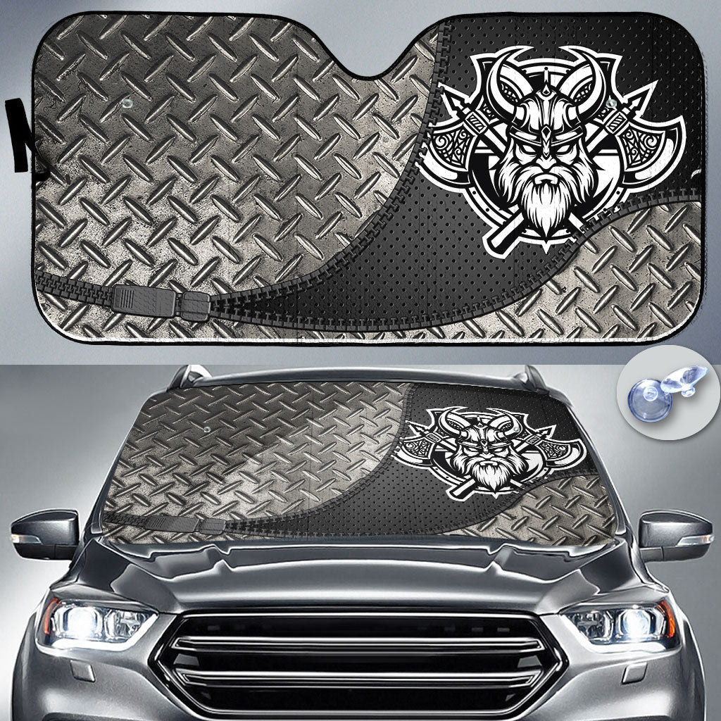 viking-auto-sun-shades-black-and-white-head-with-shield-and-axe-auto-sun-shades