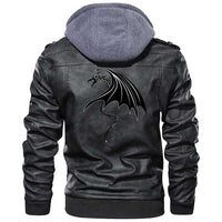 Viking Clothing Viking Black Dragon Symbol Of Wisdom and Force Spirit Of Celts Zipper Leather Jacket RLT12 - Wonder Print Shop