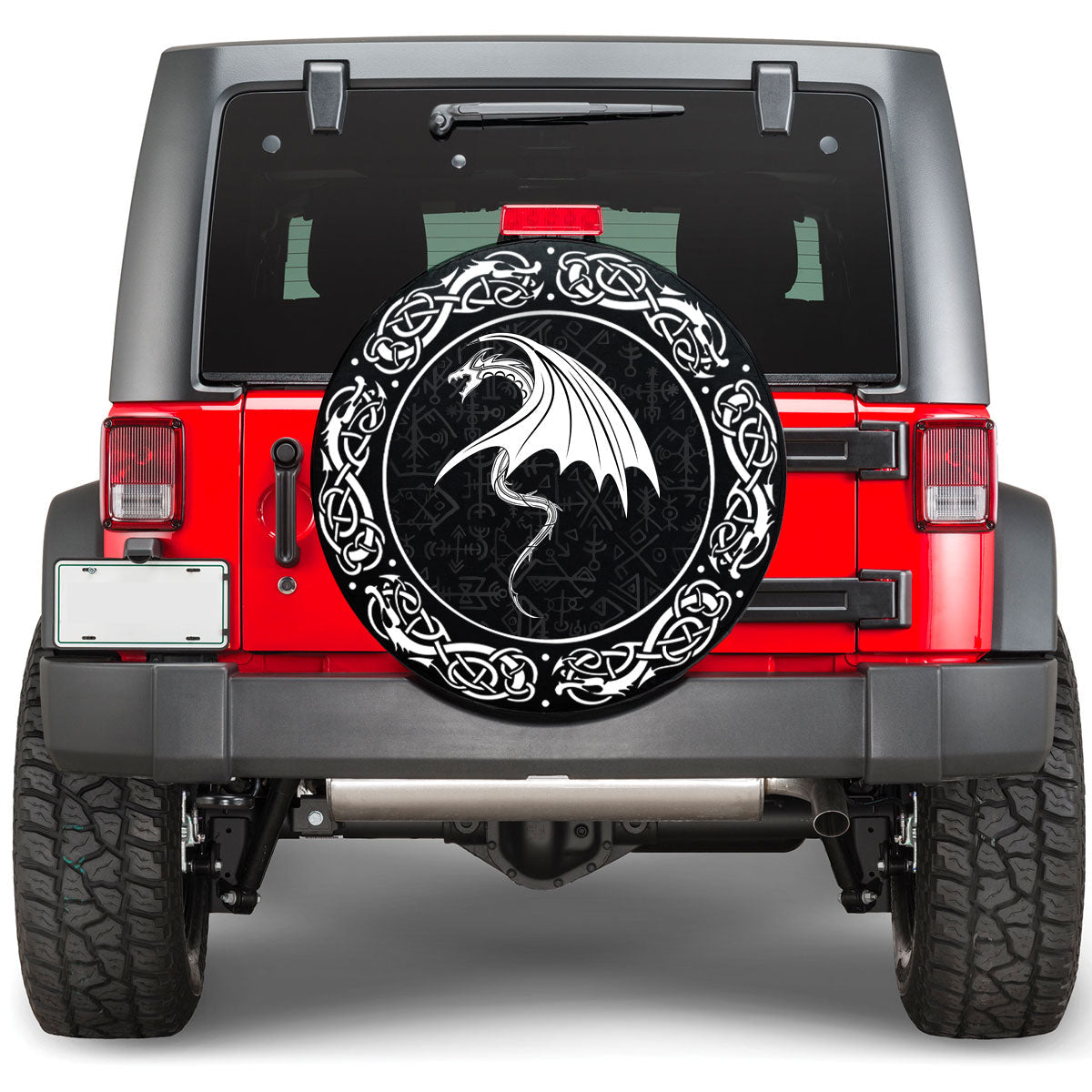 Viking Black Dragon Viking Spare Tire Cover RLT12 - Wonder Print Shop