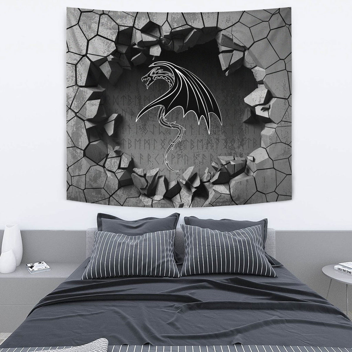 Viking Tapestry - Black Dragon Tapestry RLT12 - Wonder Print Shop