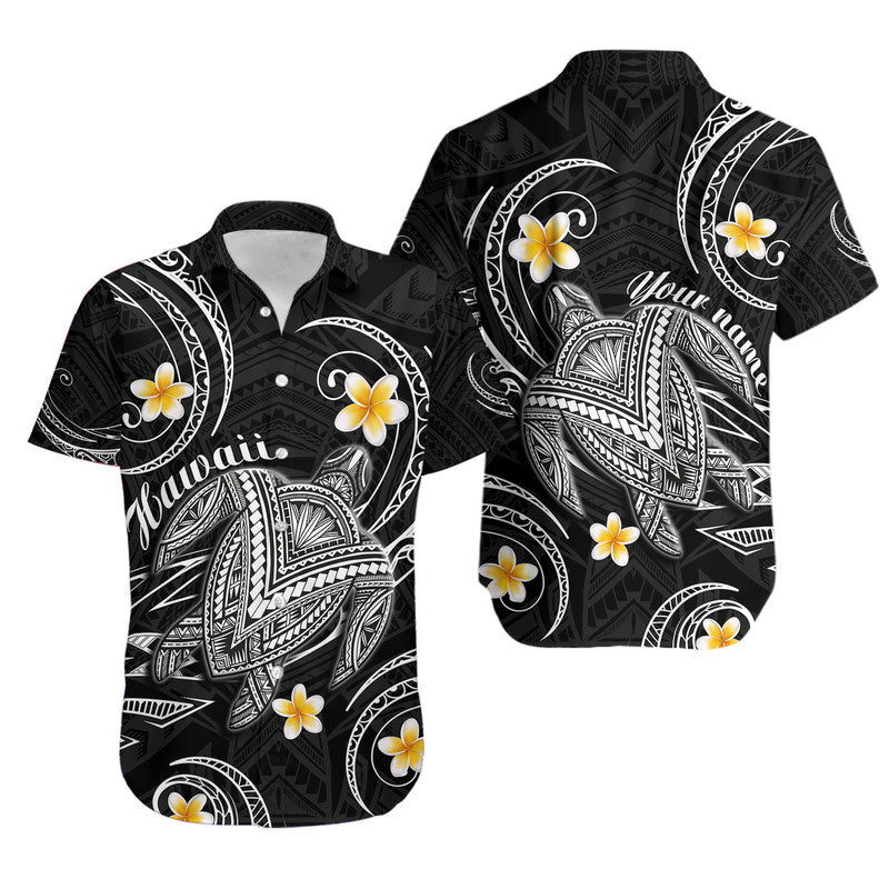 custom-personalised-hawaiian-turtle-plumeria-mixed-polynesian-hawaiian-shirt-black-style-lt9