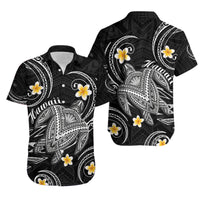 Hawaii Matching Hawaiian Shirt And Dress Hawaiian Turtle Plumeria Mixed Polynesian Black Style LT9 - Wonder Print Shop