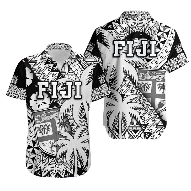 fiji-coat-of-arms-hawaiian-shirt-masi-tapa-mixed-palm-tree-no1-black-version