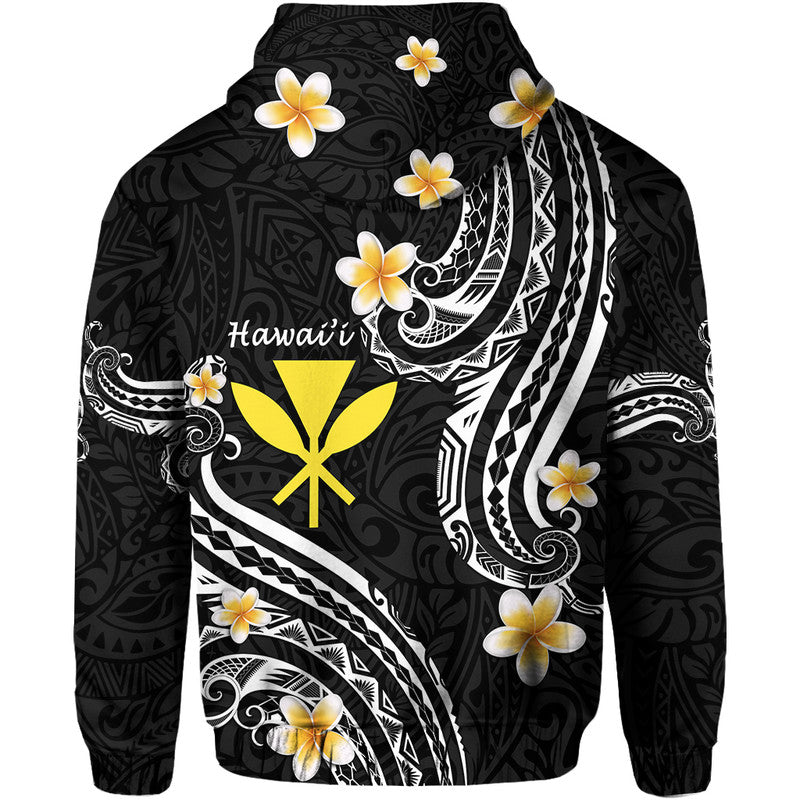 Hawaii Hoodie Black Polynesian Line Style - Wonder Print Shop