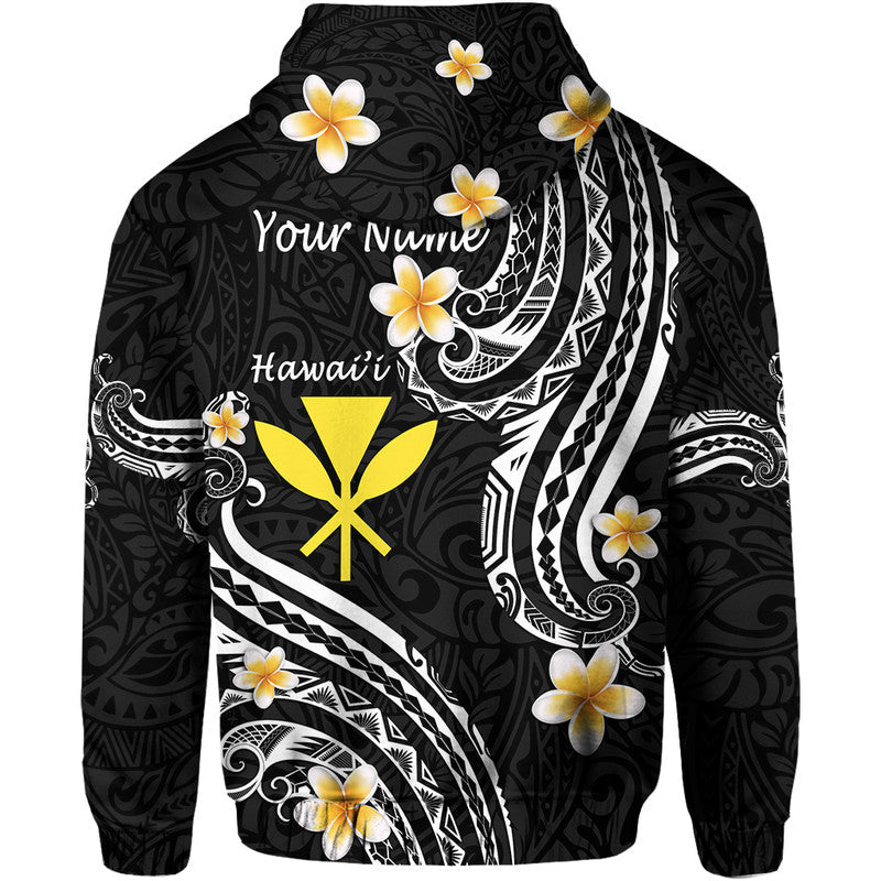 Custom Hawaii Hoodie Black Polynesian Line Style - Wonder Print Shop