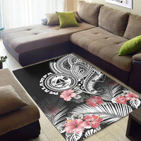 Vanuatu Malampa Province Area Rug Hibiscus Tribal Polynesian Tattoo Ver Black LT9 - Wonder Print Shop