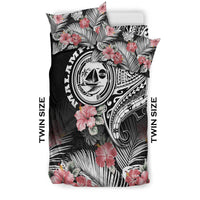 Vanuatu Malampa Province Bedding Set Hibiscus Tribal Polynesian Tattoo Ver Black LT9 - Wonder Print Shop