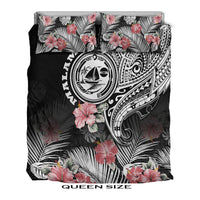 Vanuatu Malampa Province Bedding Set Hibiscus Tribal Polynesian Tattoo Ver Black LT9 - Wonder Print Shop