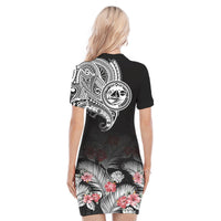 vanuatu-malampa-province-polo-dress-hibiscus-tribal-polynesian-tattoo-ver-black