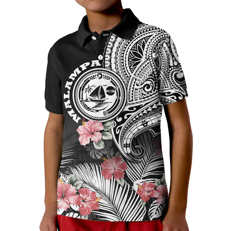 Malampa Province Vanuatu Polo Shirt Hibiscus Tribal Polynesian Tattoo Ver Black - Wonder Print Shop