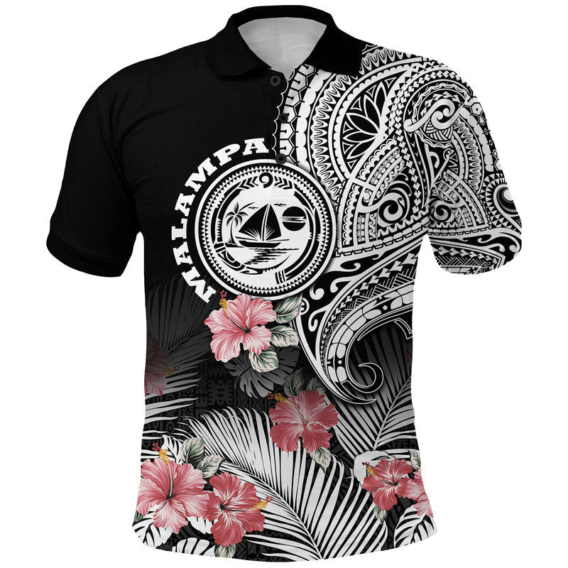 Malampa Province Vanuatu Polo Shirt Hibiscus Tribal Polynesian Tattoo Ver Black - Wonder Print Shop