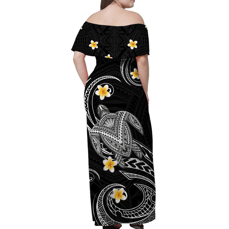 Hawaii Matching Hawaiian Shirt And Dress Hawaiian Turtle Plumeria Mixed Polynesian Black Style LT9 - Wonder Print Shop