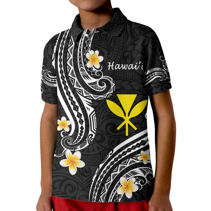 Custom Hawaii Polo Shirt Black Polynesian Line Style - Wonder Print Shop