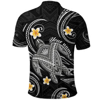 Custom Hawaii Polo Shirt Hawaiian Turtle Plumeria Mixed Polynesian Black Style - Wonder Print Shop